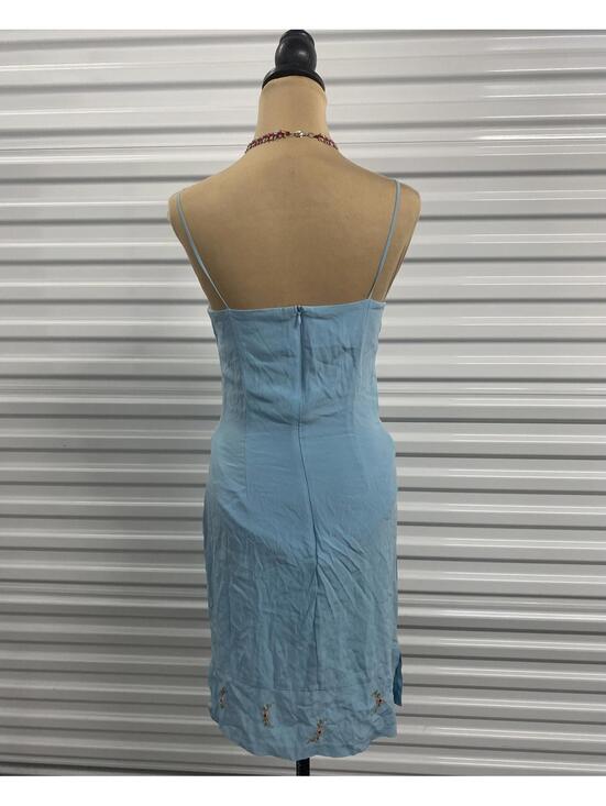 Y2K Blue Embroidered Slip Dress - Picture 3 of 8